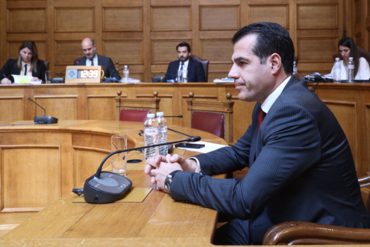 Θάνος Πλεύρης στην εξεταστική για τα Τέμπη
